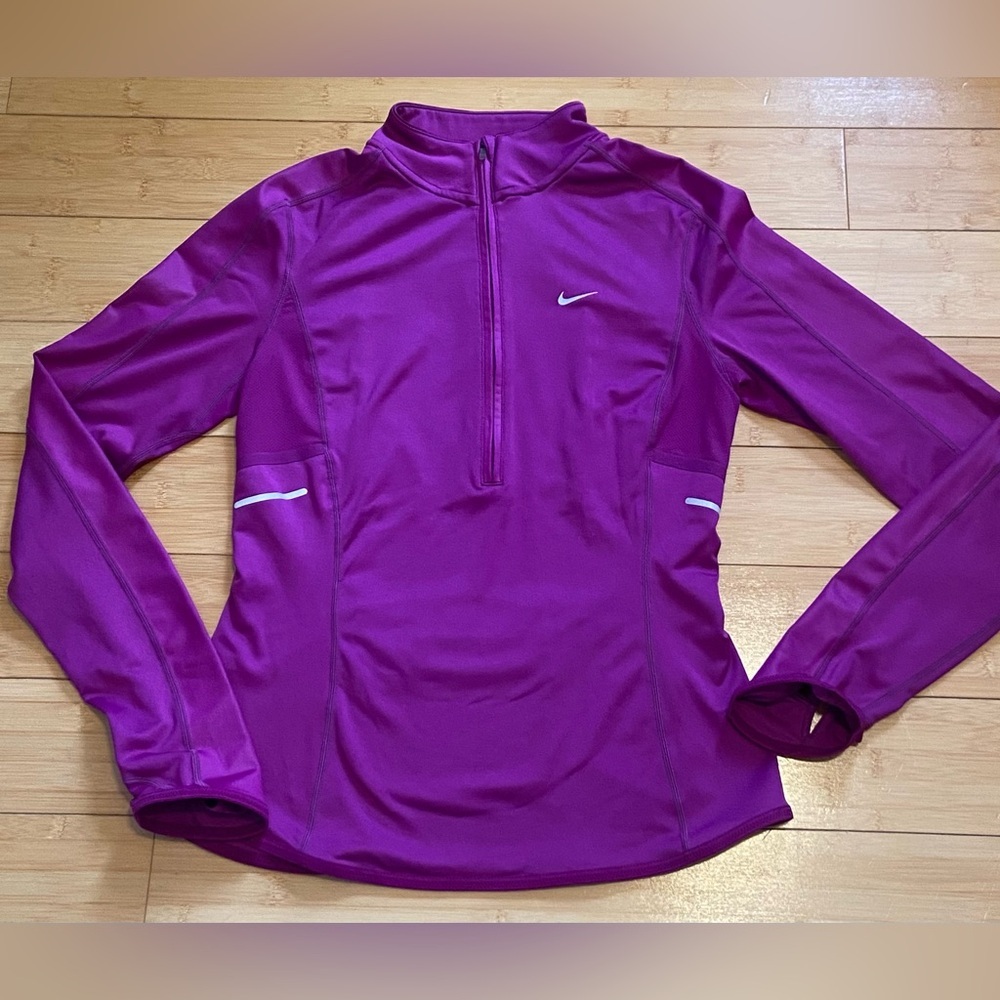 Nike Dri-Fit Half Zip Running Pullover Magenta Women’s Small - Picture 2 of 11